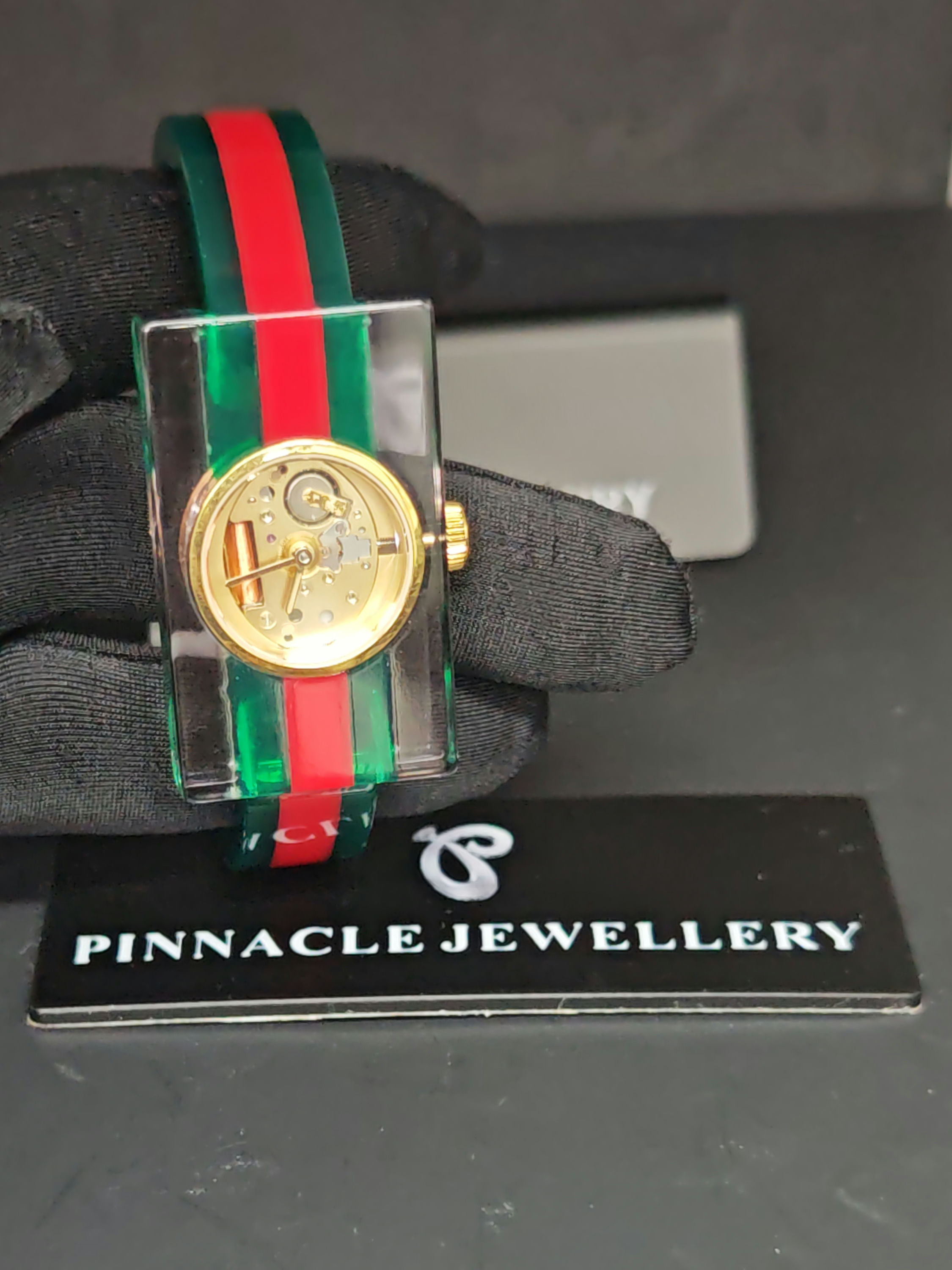 GUCCI Vintage Web Plexiglas Bangle YA143501 二手名錶 圖片 2