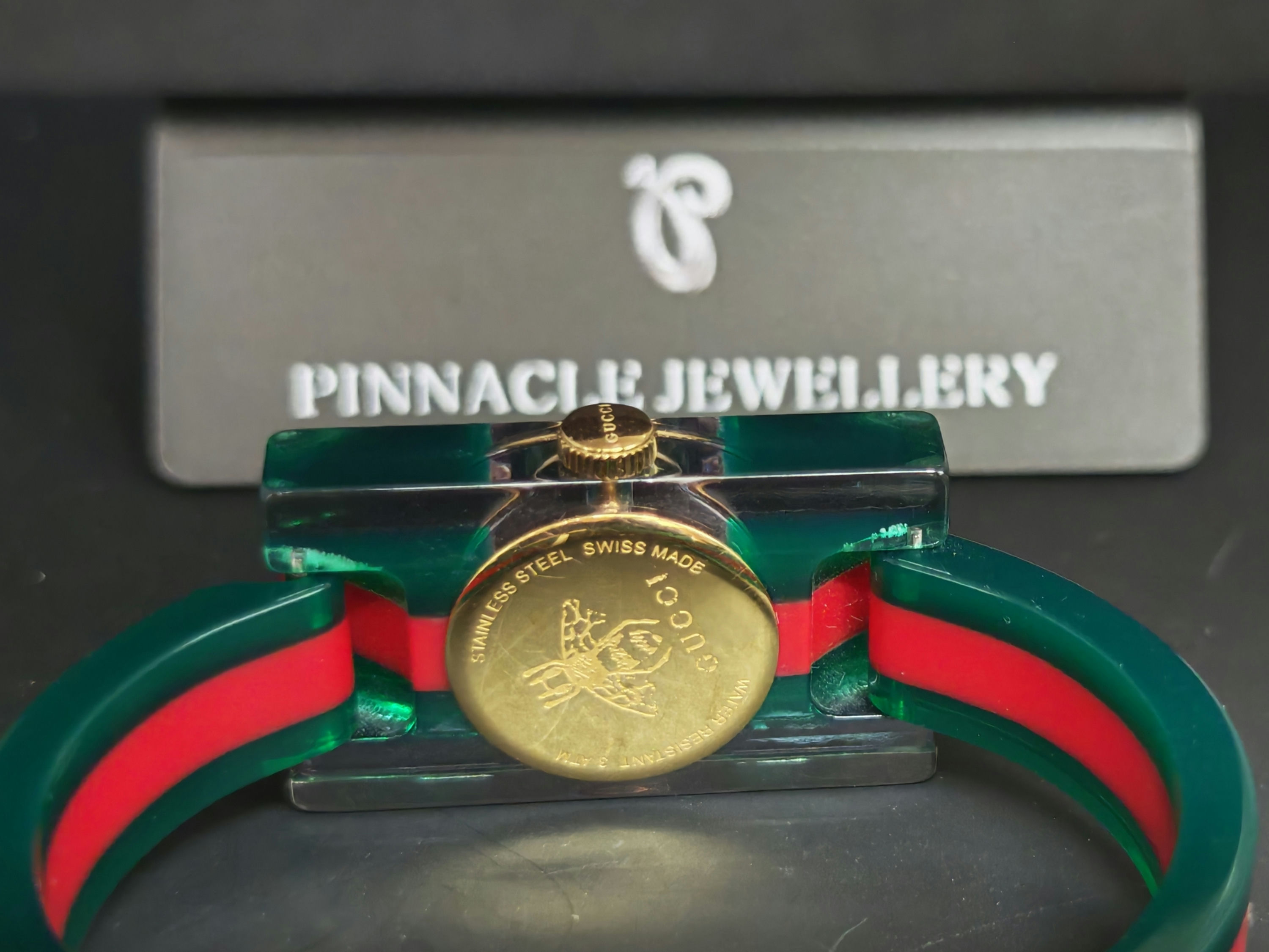 GUCCI Vintage Web Plexiglas Bangle YA143501 二手名錶 圖片 4