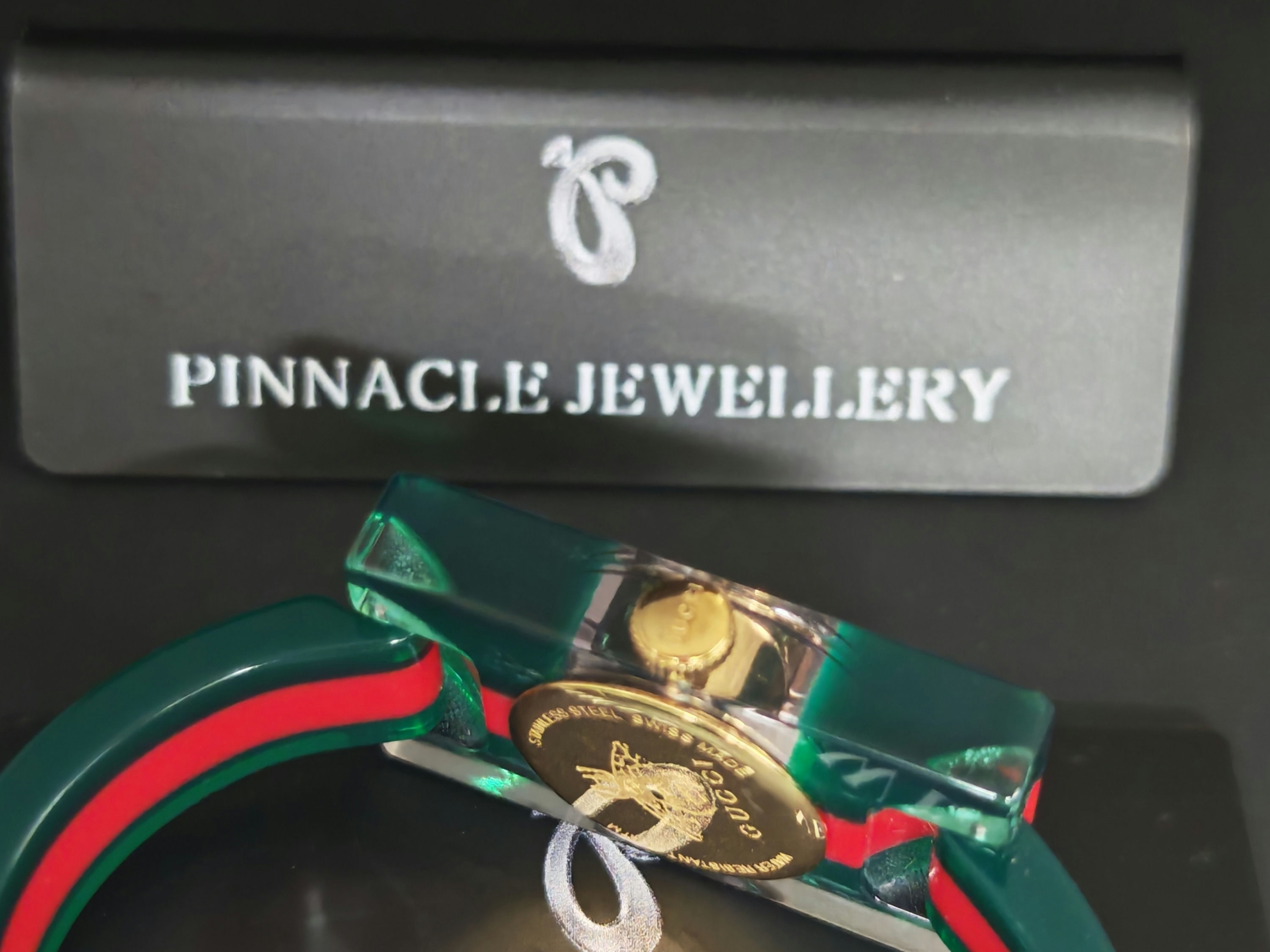 GUCCI Vintage Web Plexiglas Bangle YA143501 二手名錶 圖片 6
