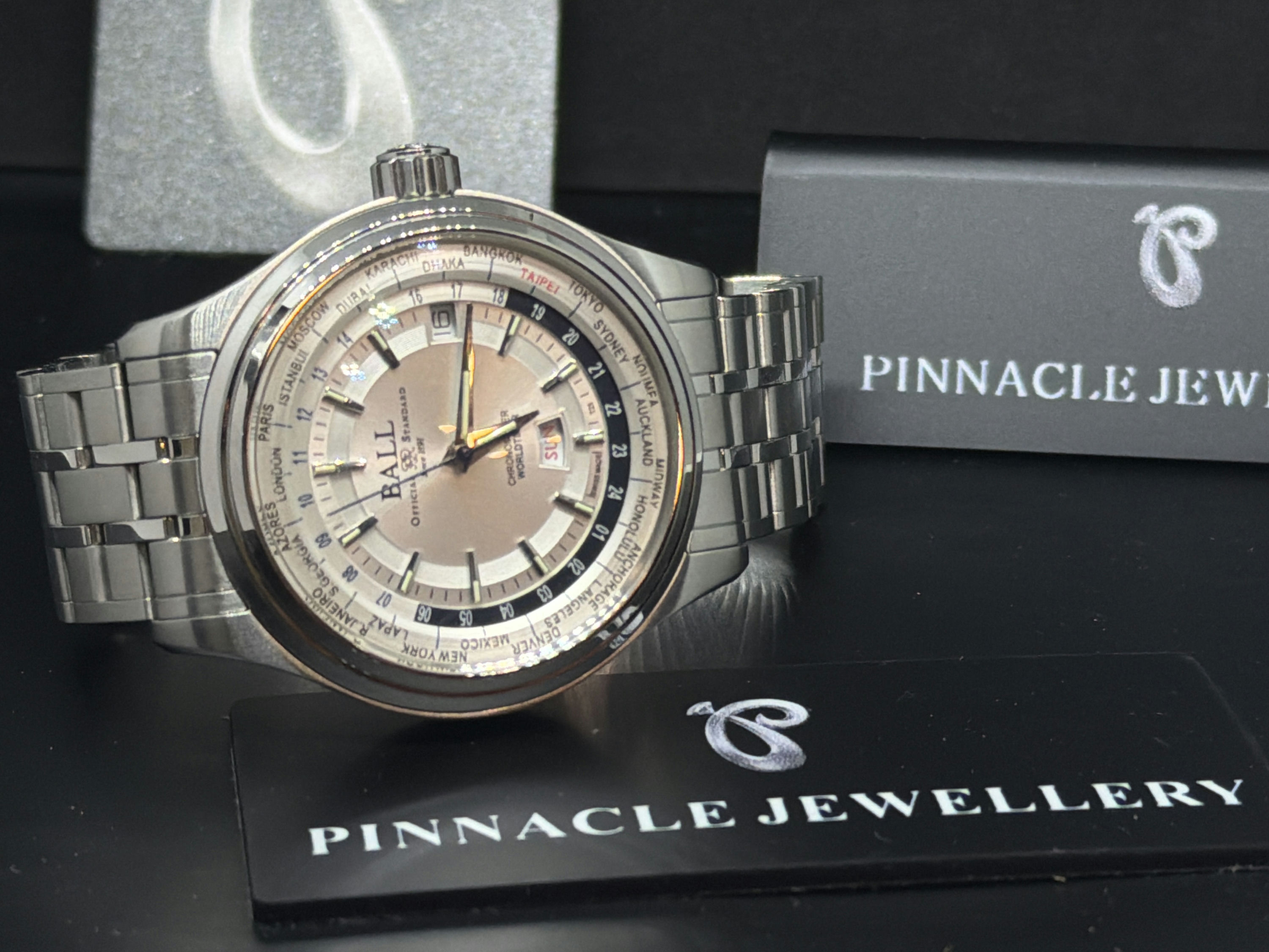 BALL Trainmaster Worldtime GM2020D-S2CJ-SL Pre-owned Watch