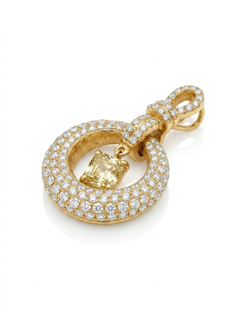 18K Rose Gold Diamond Pendant Jewellery